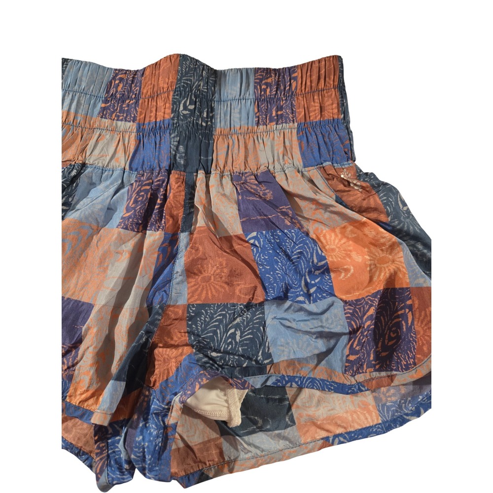 Free People Patchwork Boho Athletic Shorts S Blue… - image 4